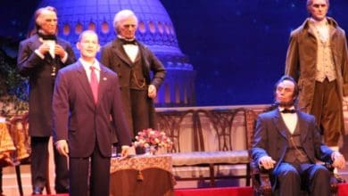 Obama in the Hall of Presidents at Disney World.