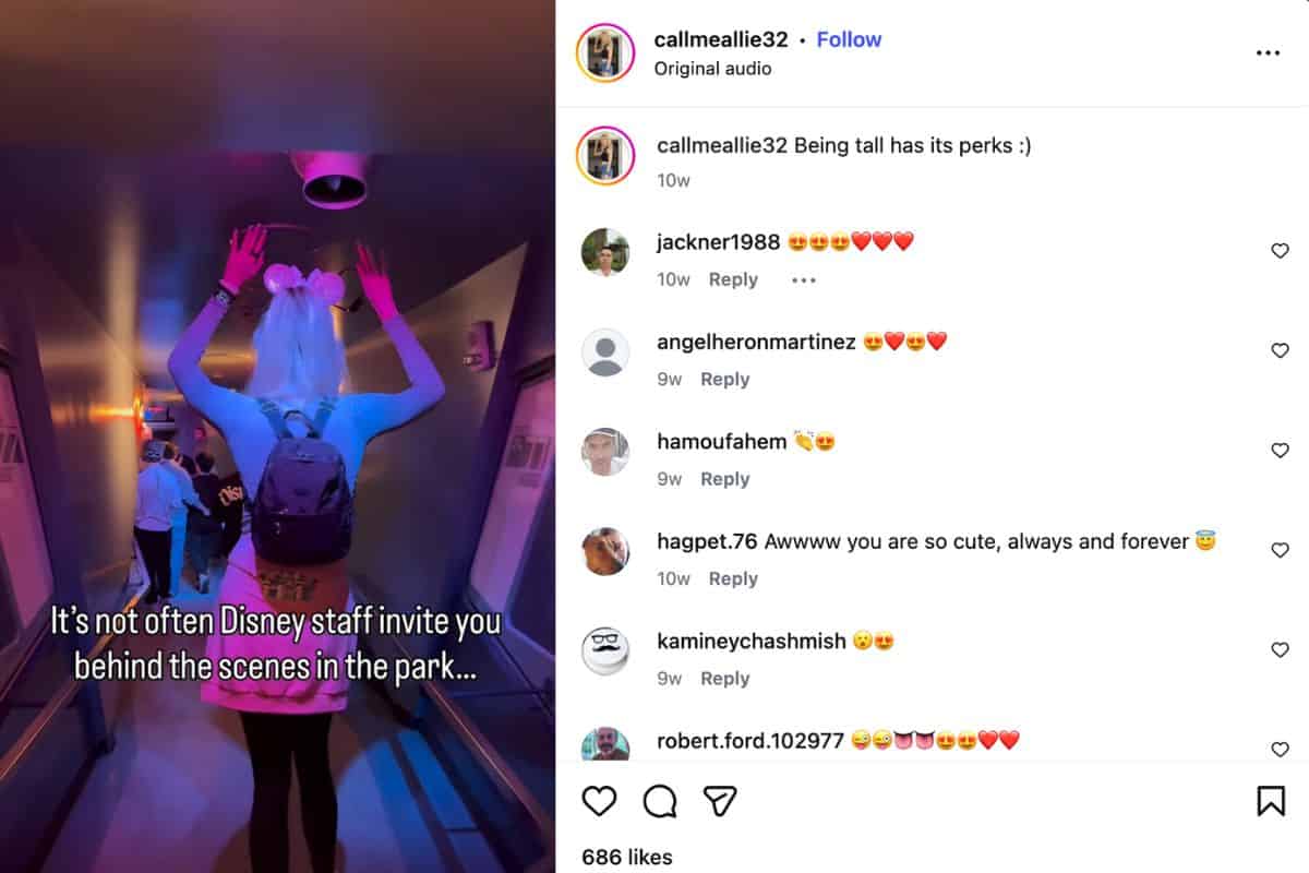 Allie backstage at Space Mountain