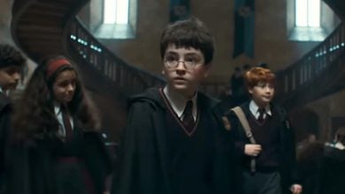 Hermione, Harry, and Ron at Hogwarts in the new HBO series