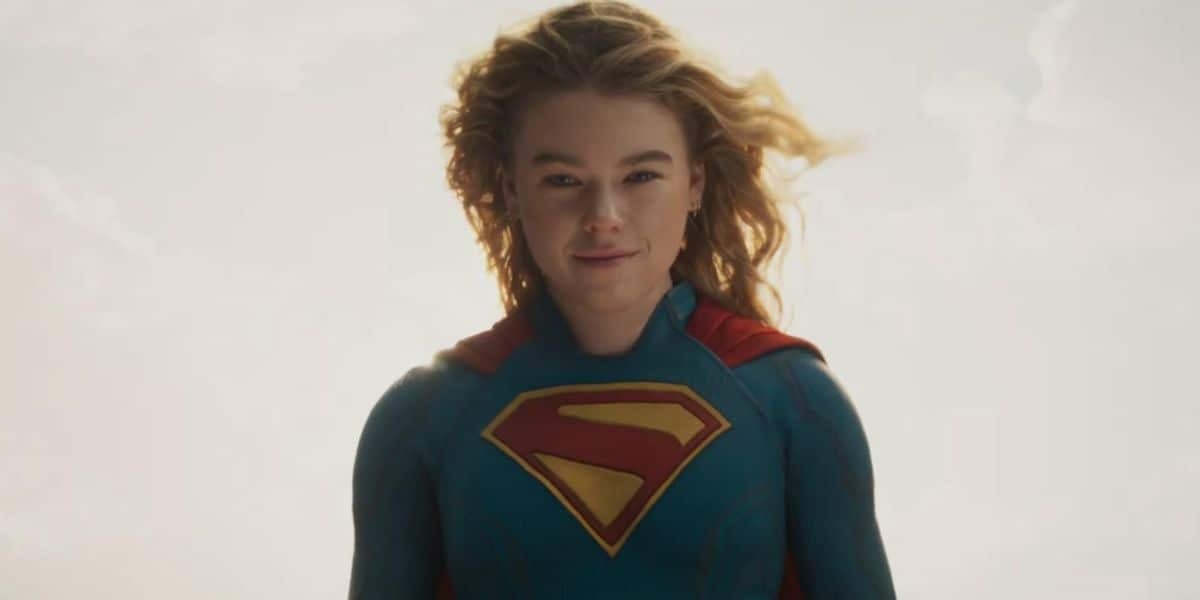 Milly Alcock as Supergirl in 'Supergirl: Woman of Tomorrow,' floating in the air
