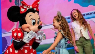Disney world guest with minnie mouse at epcot meet and greet