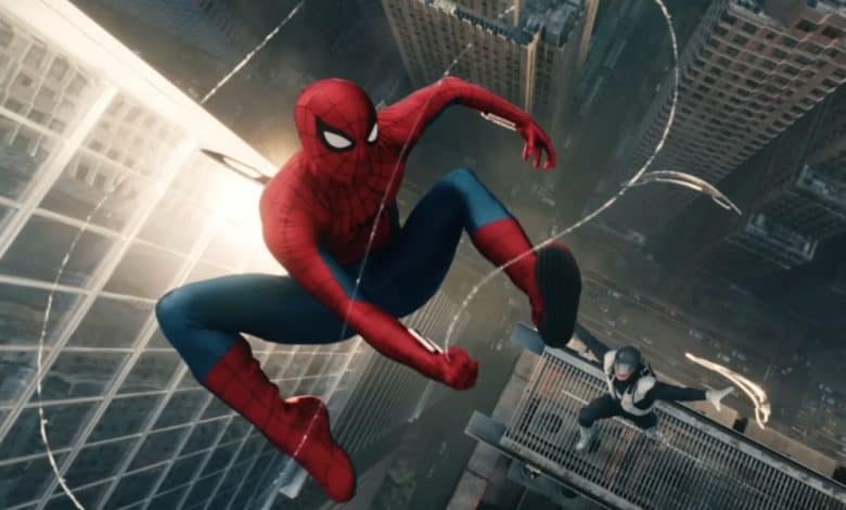 Spider-Man (Tom Holland) swinging away from Boomerang in 'Brand New Day' trailer