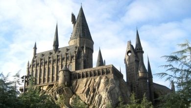 Hogwarts Castle on a cloudy day at Universal Orlando Resort