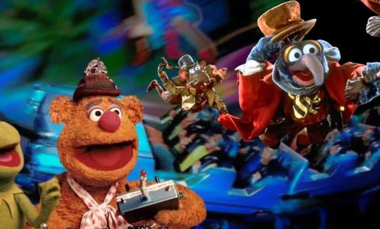 The Muppets taking over the Rock 'n' Roller Coaster