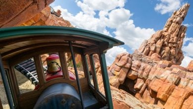 first person pov riding Big Thunder Mountain Railroad at Disney World's Magic Kingdom park