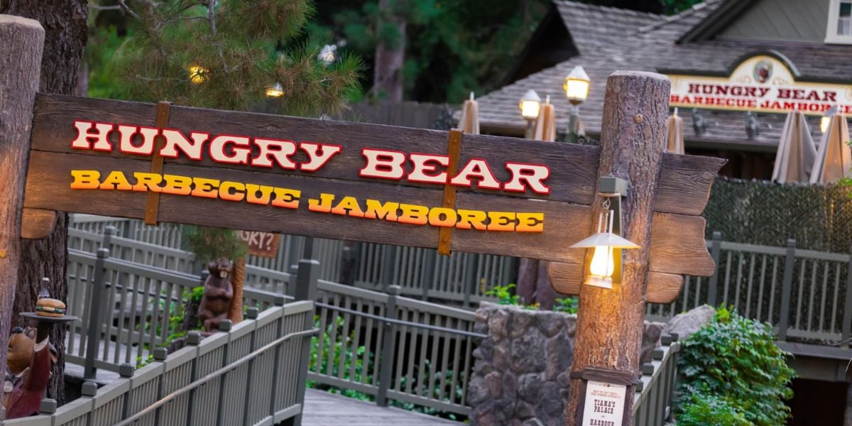 Hungry Bear Barbecue Jamboree sign at Disneyland
