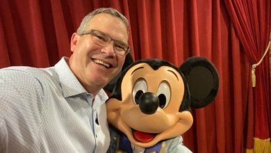 Jeff Vahle and Mickey Mouse.