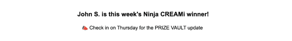 Giveaway announcement text
