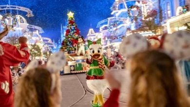 Daisy Duck during Mickey's Very Merry Christmas Party parade at Magic Kingdom