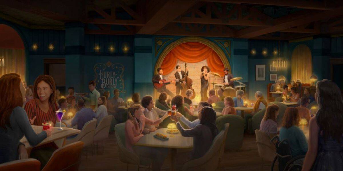 Hurly Burly Theatre concept art for Disney's Boardwalk Resort