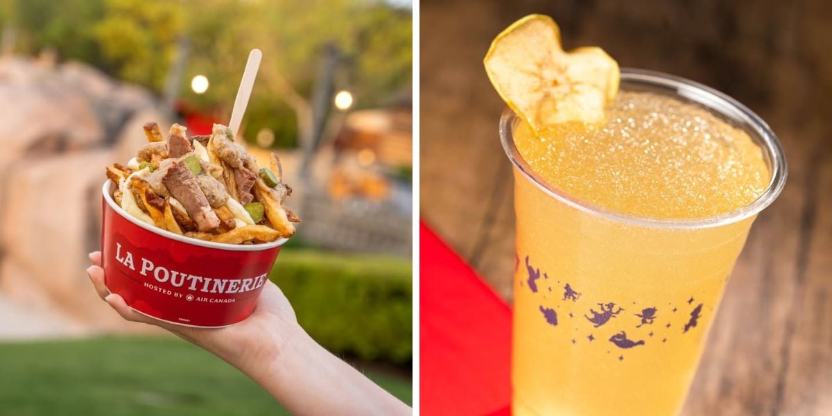 Poutine and an apple slushy