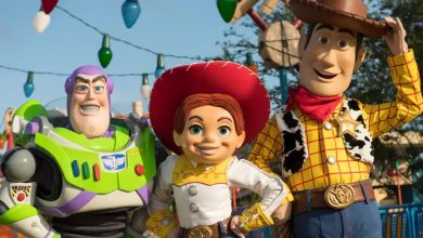 Buzz Lightyear, Jessie, and Woody characters in Toy Story Land
