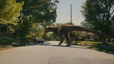 A dinosaur in 'The End of Oak Street' trailer