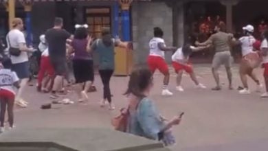 A fight in Fantasyland at Magic Kingdom