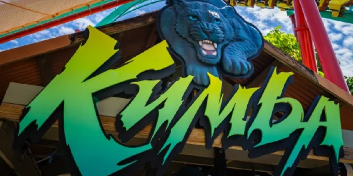 Kumba roller coaster sign