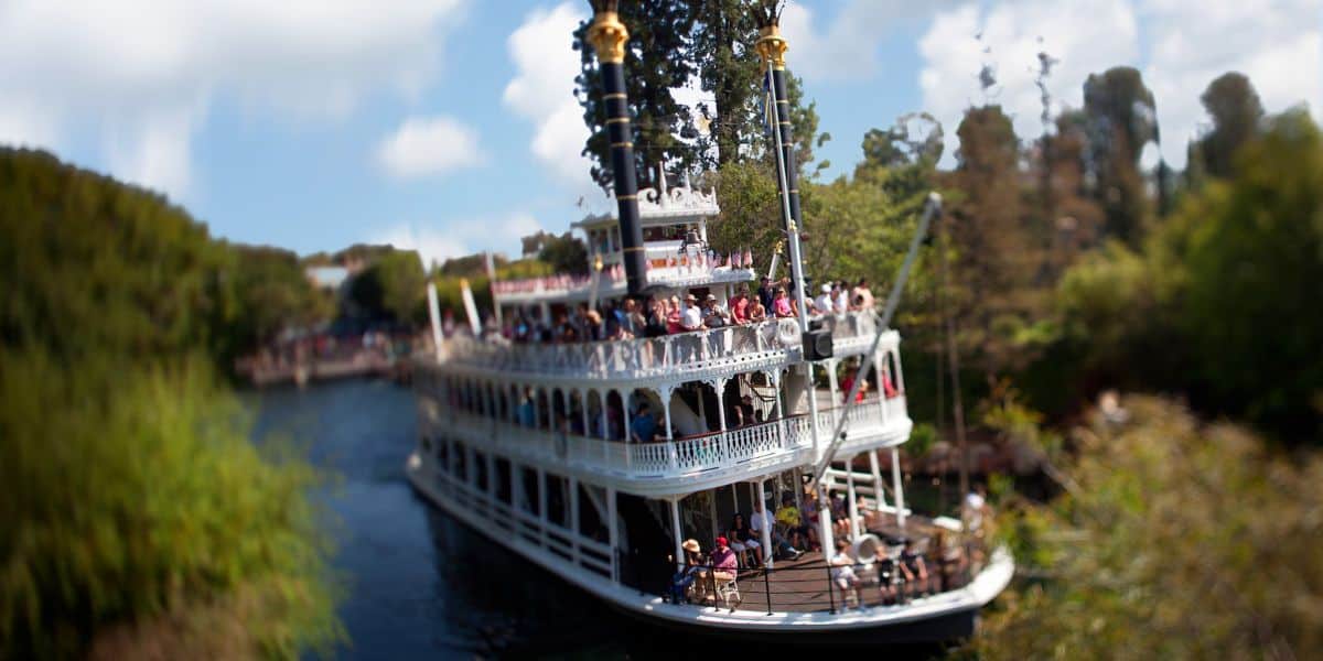 The iconic Mark Twain Riverboat at Disneyland