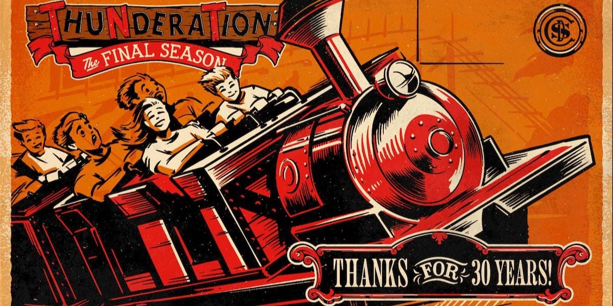 Thunderation commemorative poster for its closure