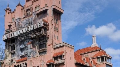 The front of the Twilight Zone Tower of Terror at Disney's Hollywood Studios.