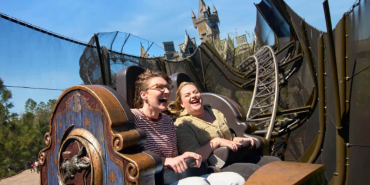 Universal's Epic Universe guests ride curse of the werewolf coaster in dark universe