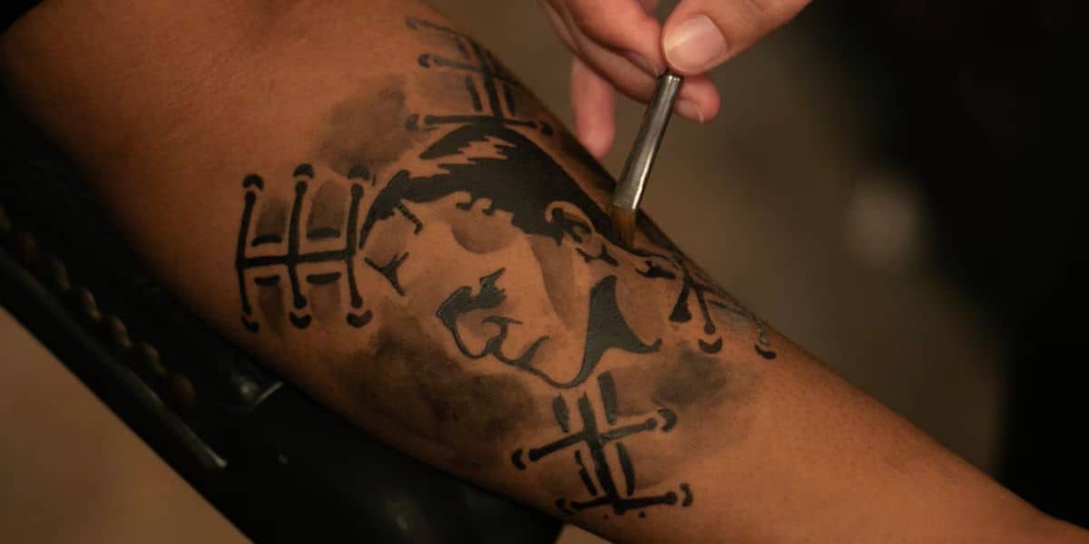temporary frankenstein tattoo in dark universe universal orlando resort