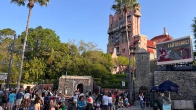 Guests approaching the Twilight Zone Tower of Terror at Disney's Hollywood Studios