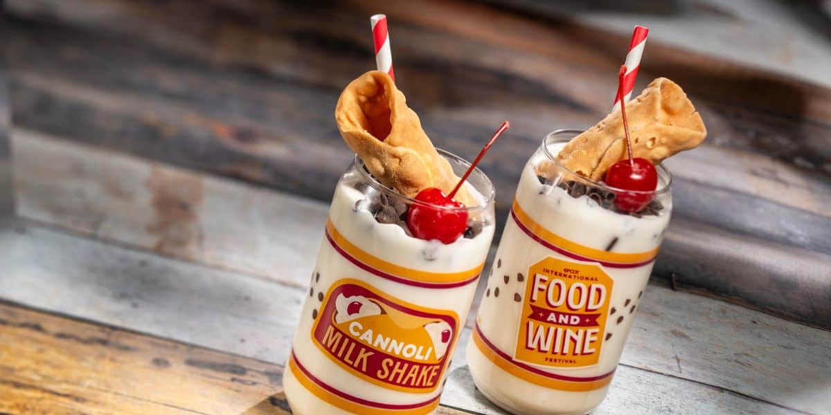 cannoli milkshake at Disney's food and wine festival in EPCOT