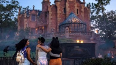 disney world guests at haunted mansion in magic kingdom