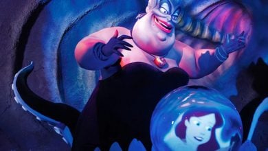 ursula animatronic on little mermaid ride in disney theme park