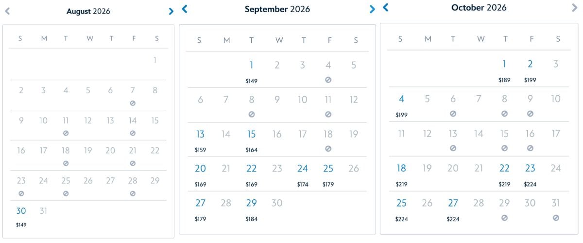 Mickey's Not-So-Scary Halloween Party availablity on the Walt Disney World Resort website as of August 24, 2026.