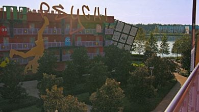 A look at Disney's Pop Century Resort from above.