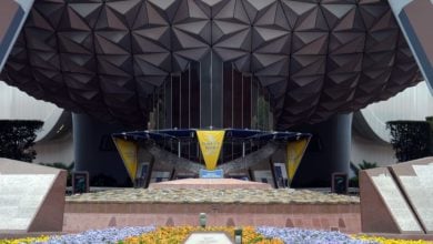 The bottom of Spaceship Earth at EPCOT