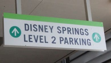 Disney Springs parking sign.
