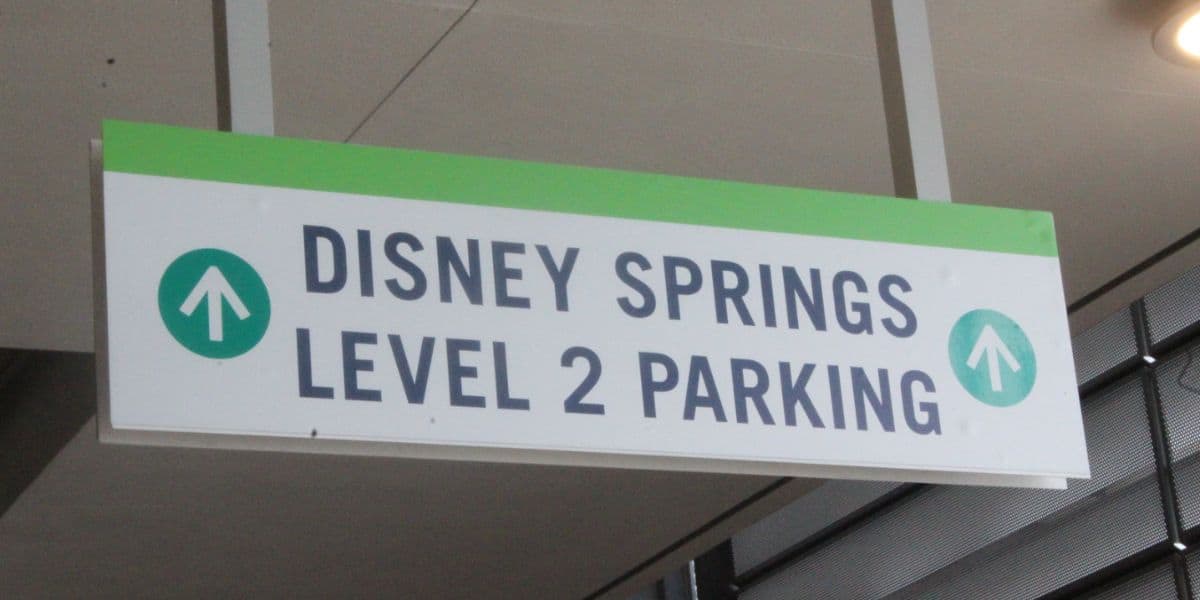 Disney Springs parking sign.