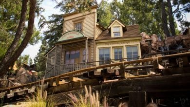 The Frontierland themed town on Big Thunder Mountain Railroad at Disneyland