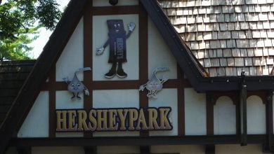 A sign on the Hersheypark chocolate house.