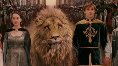 Aslan with the Pevensies