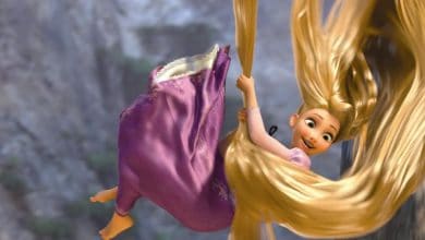 Rapunzel, with her signature long blond hair in 'Tangled' (2010)