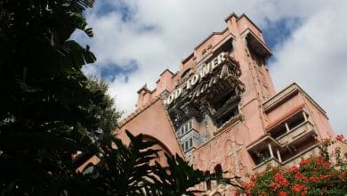 A view from under the Twilight Zone Tower of Terror