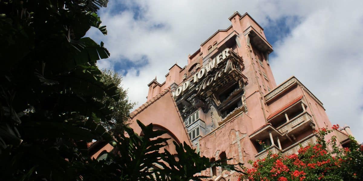 A view from under the Twilight Zone Tower of Terror