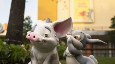 Pua and Thumper statues in walt disney studios lot in hollywood studios park