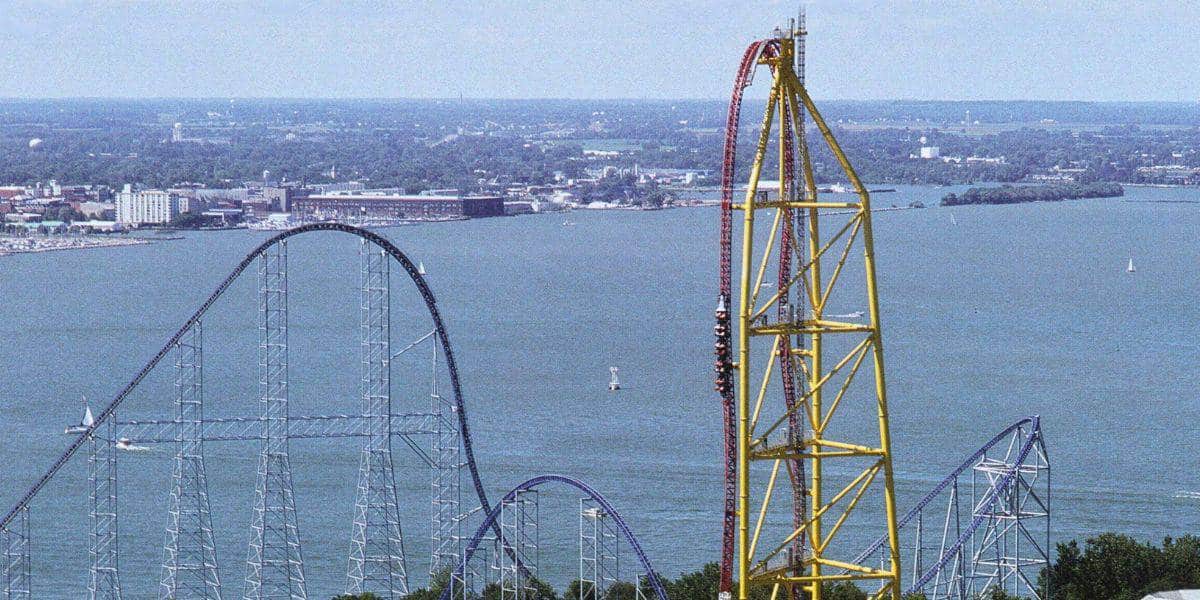 The Top Thrill Dragster at Cedar Point, closed following a mechanical incident in the guest area.