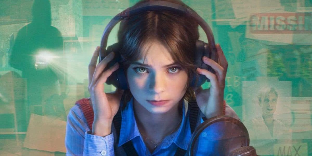 Pip Fitz-Amobi with headphones on from a good girl's guide to murder tv series