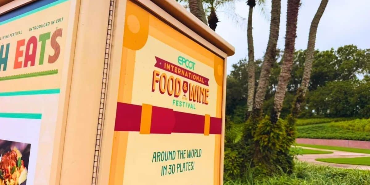 EPCOT International Food & Wine Festival sign at Disney World