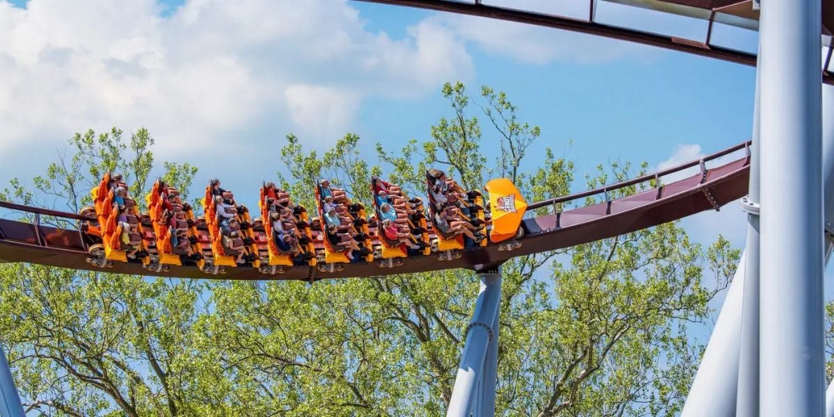 Riders on Candymonium at Hersheypark