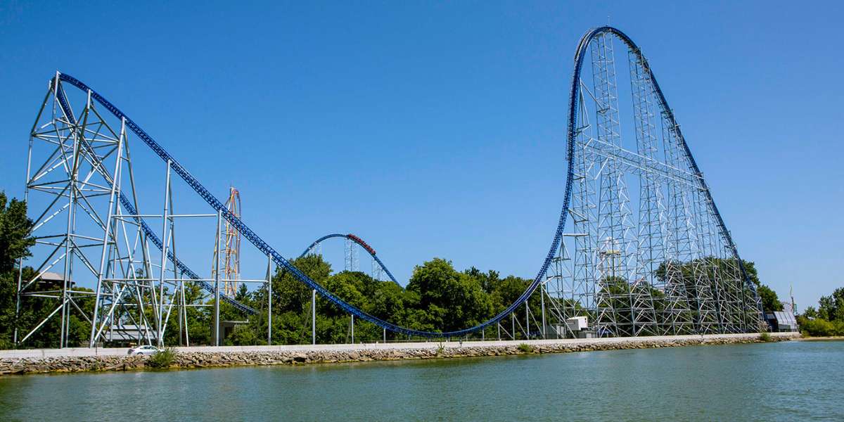 Millennium Force at Cedar Point, currently closed after a piece fell into the guest area.
