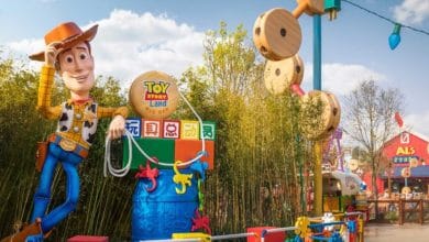 Woody statue at Toy Story Land, Shanghai Disneyland.