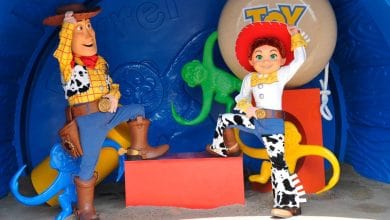 Sheriff Woody and Jessie at Toy Story Land in Disney World.